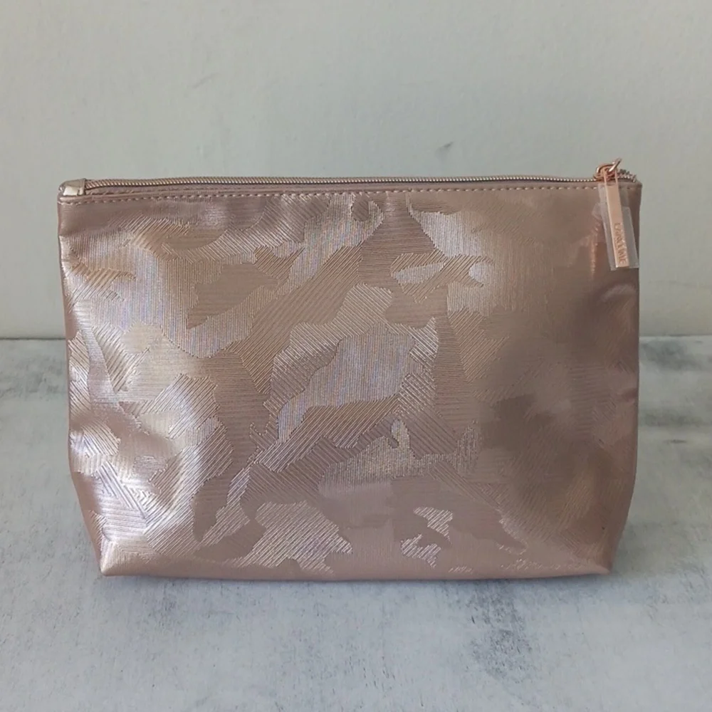 Lancome Rose Gold Print Makeup Cosmetic Bag/Travel Case